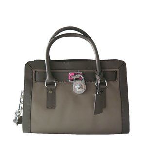 Michael Kors Hamilton Leather Satchel Dark Taupe
